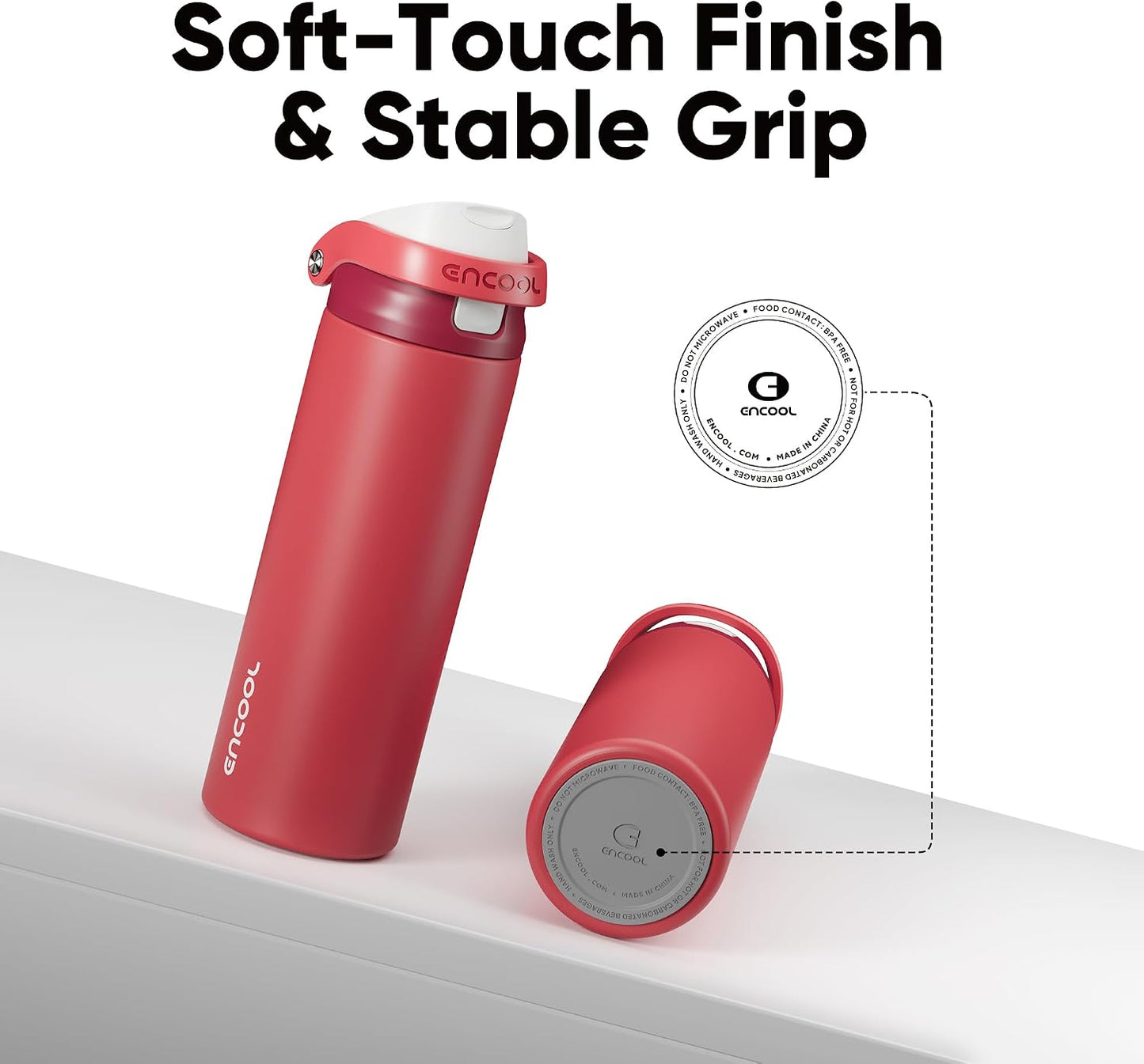 Leakproof Insulated Water Bottle with Straw Dual-Sip Water Bottle Bag-Safe Design for Work, Commute & Gym – Keeps Drinks Cold All Day, 24 oz, Clay Grey - Colors B