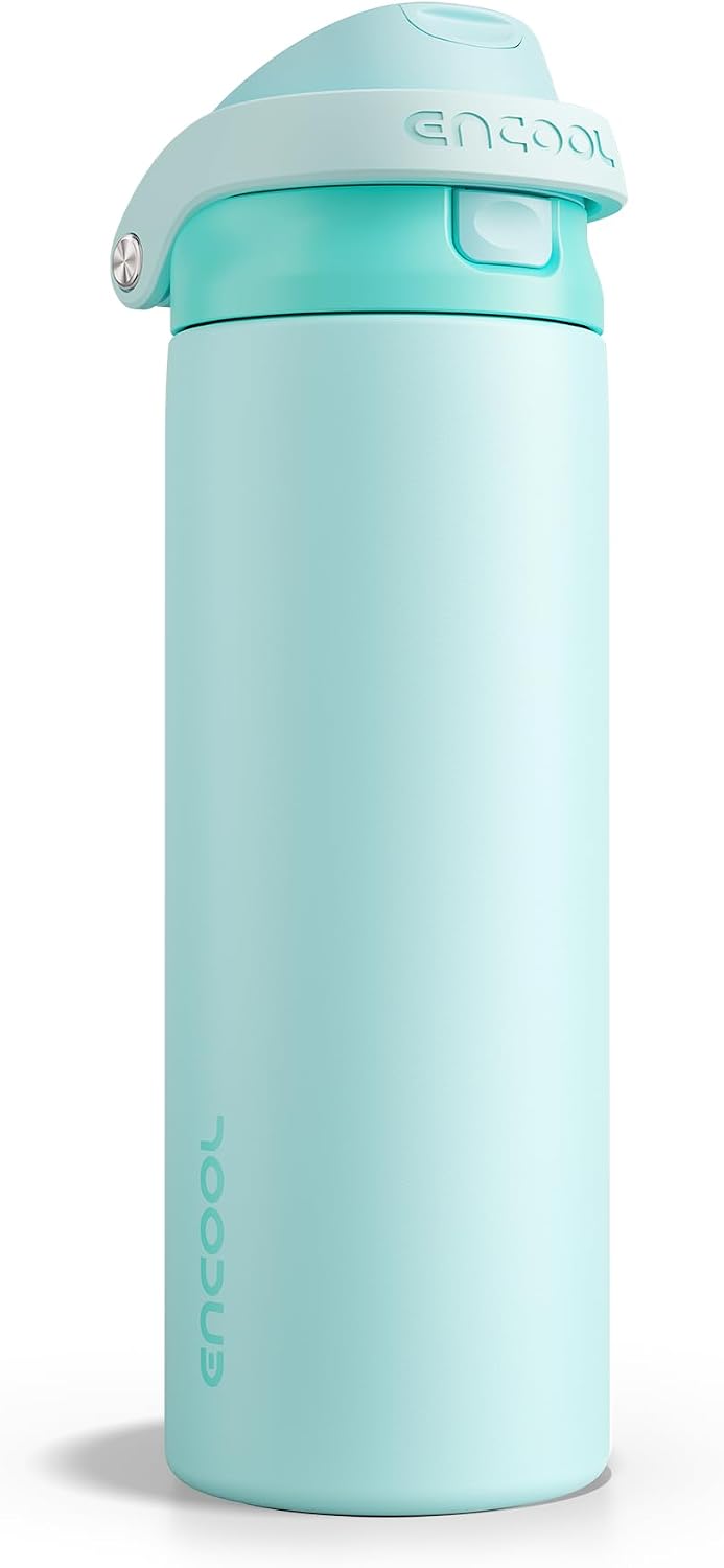 Leakproof Insulated Water Bottle with Straw Dual-Sip Water Bottle Bag-Safe Design for Work, Commute & Gym – Keeps Drinks Cold All Day, 24 oz, Clay Grey - Colors B