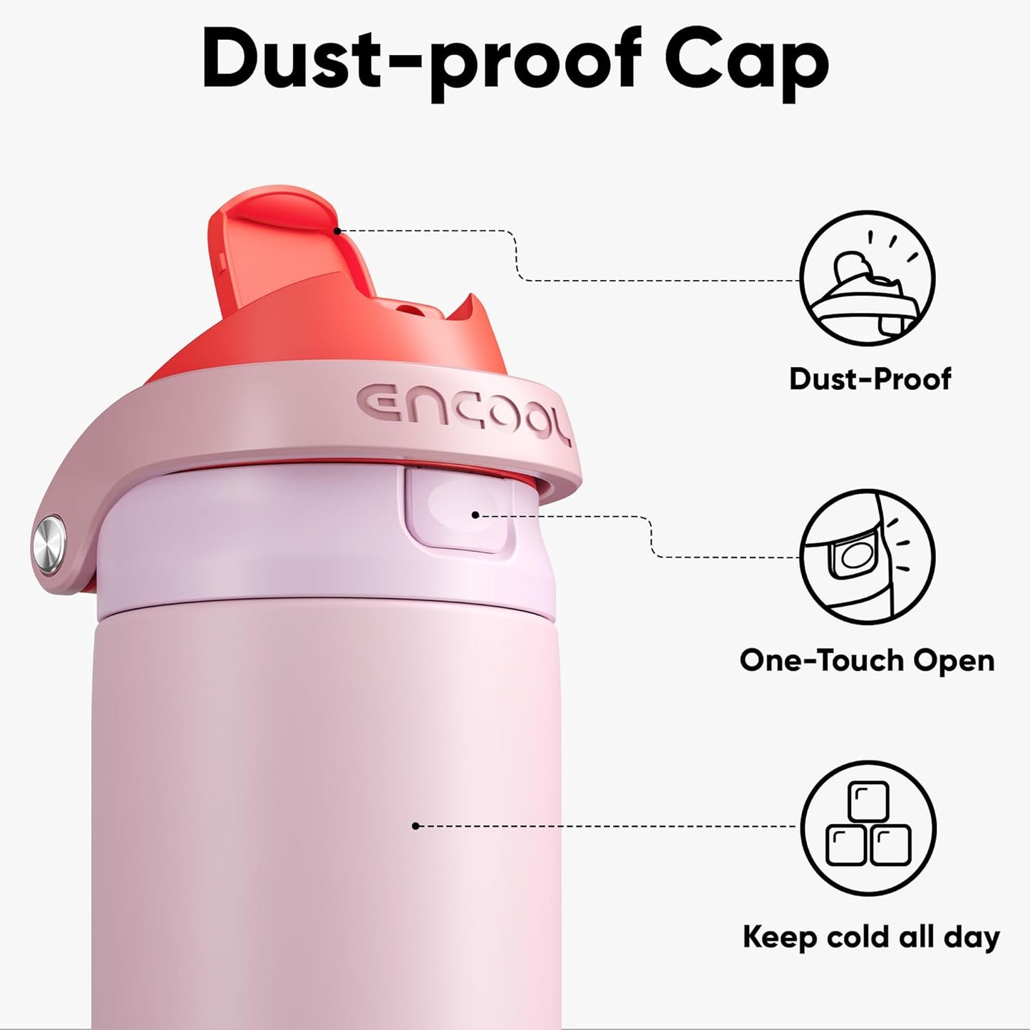 Leakproof Insulated Water Bottle with Straw Dual-Sip Water Bottle Bag-Safe Design for Work, Commute & Gym – Keeps Drinks Cold All Day, 24 oz, Clay Grey - Colors B