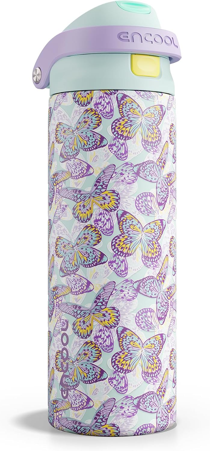 Leakproof Insulated Water Bottle with Straw Dual-Sip Water Bottle Bag-Safe Design for Work, Commute & Gym – Keeps Drinks Cold All Day, 24 oz, Clay Grey - Colors B