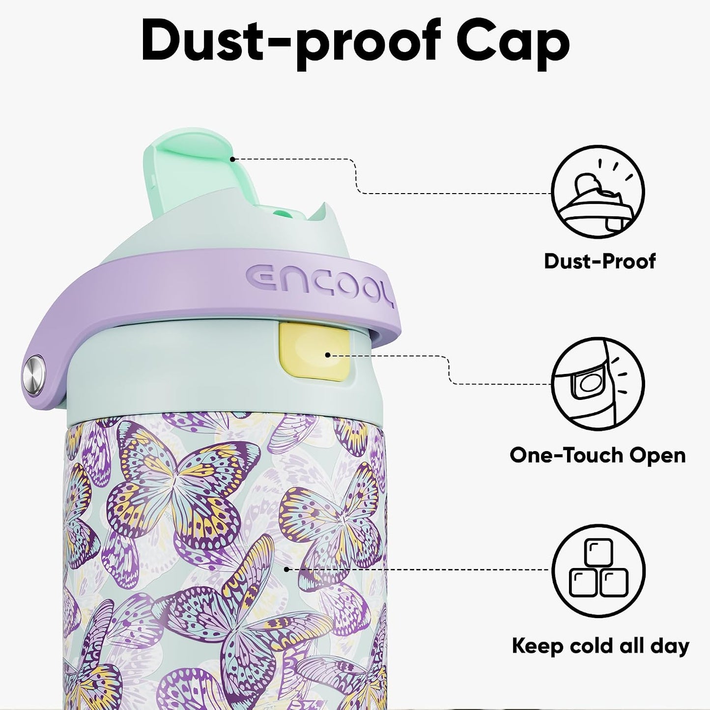 Leakproof Insulated Water Bottle with Straw Dual-Sip Water Bottle Bag-Safe Design for Work, Commute & Gym – Keeps Drinks Cold All Day, 24 oz, Clay Grey - Colors B
