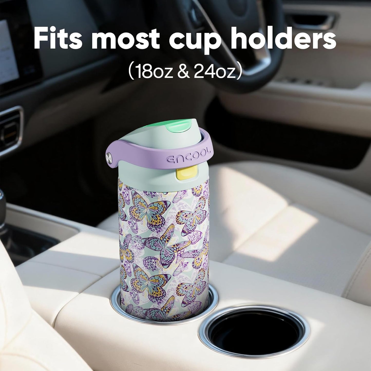Leakproof Insulated Water Bottle with Straw Dual-Sip Water Bottle Bag-Safe Design for Work, Commute & Gym – Keeps Drinks Cold All Day, 24 oz, Clay Grey - Colors B