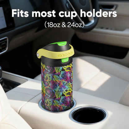 Leakproof Insulated Water Bottle with Straw Dual-Sip Water Bottle Bag-Safe Design for Work, Commute & Gym – Keeps Drinks Cold All Day, 24 oz, Clay Grey - Colors B