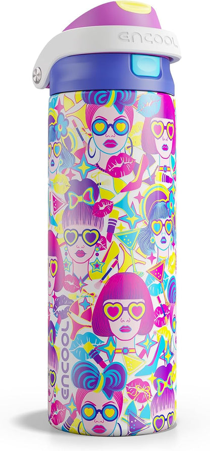 Leakproof Insulated Water Bottle with Straw Dual-Sip Water Bottle Bag-Safe Design for Work, Commute & Gym – Keeps Drinks Cold All Day, 24 oz, Clay Grey - Colors B