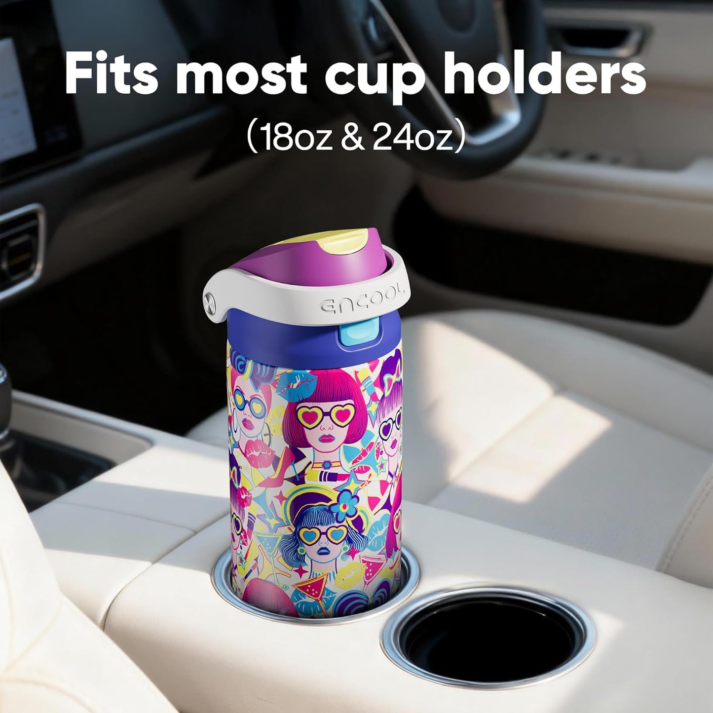 Leakproof Insulated Water Bottle with Straw Dual-Sip Water Bottle Bag-Safe Design for Work, Commute & Gym – Keeps Drinks Cold All Day, 24 oz, Clay Grey - Colors B