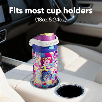 Leakproof Insulated Water Bottle with Straw Dual-Sip Water Bottle Bag-Safe Design for Work, Commute & Gym – Keeps Drinks Cold All Day, 24 oz, Clay Grey - Colors B