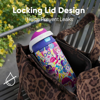 Leakproof Insulated Water Bottle with Straw Dual-Sip Water Bottle Bag-Safe Design for Work, Commute & Gym – Keeps Drinks Cold All Day, 24 oz, Clay Grey - Colors B