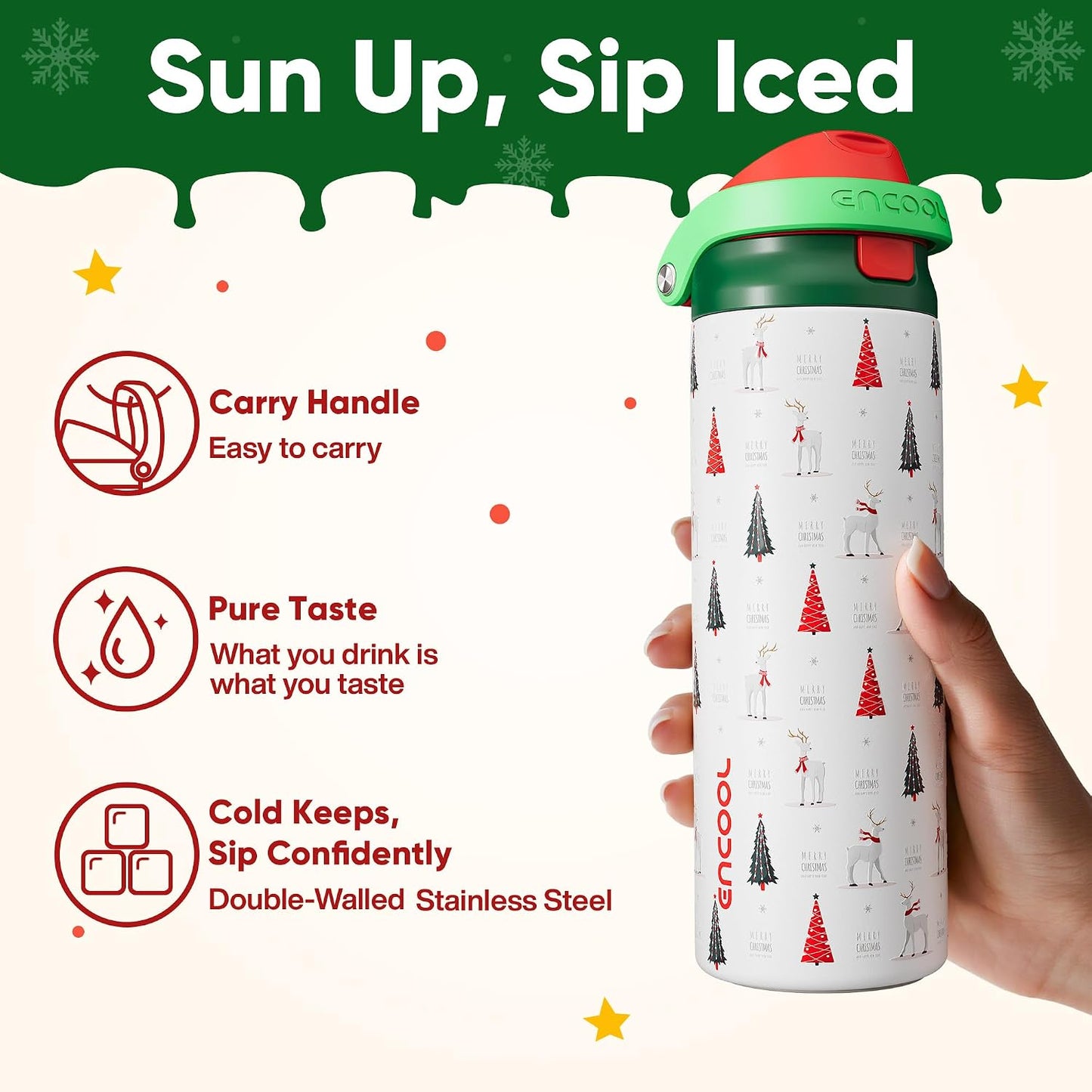 Leakproof Insulated Water Bottle with Straw Dual-Sip Water Bottle Bag-Safe Design for Work, Commute & Gym – Keeps Drinks Cold All Day, 24 oz, Clay Grey - Colors B