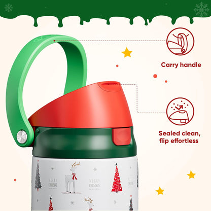 Leakproof Insulated Water Bottle with Straw Dual-Sip Water Bottle Bag-Safe Design for Work, Commute & Gym – Keeps Drinks Cold All Day, 24 oz, Clay Grey - Colors B