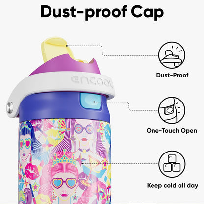 Leakproof Insulated Water Bottle with Straw Dual-Sip Water Bottle Bag-Safe Design for Work, Commute & Gym – Keeps Drinks Cold All Day, 24 oz, Clay Grey - Colors B