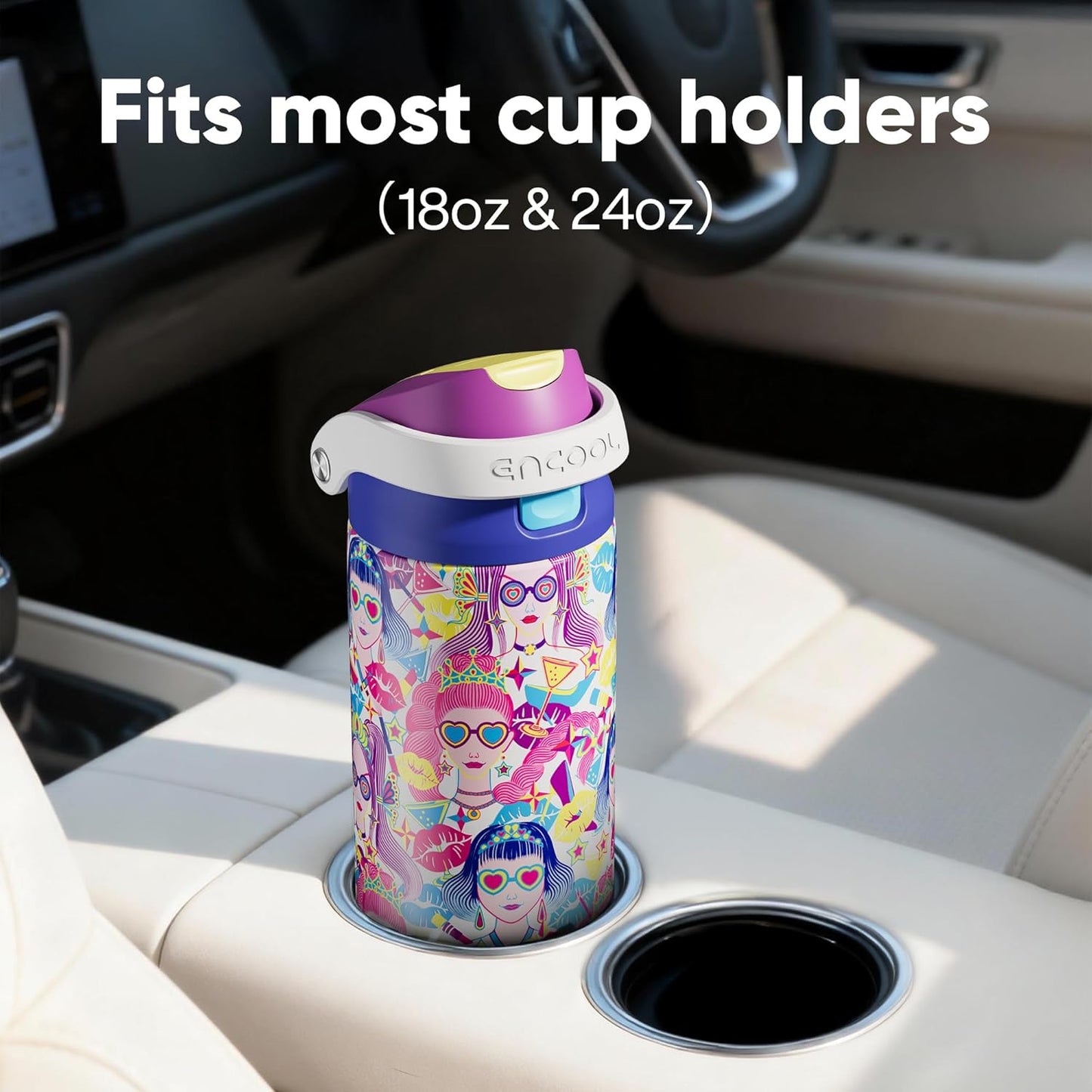 Leakproof Insulated Water Bottle with Straw Dual-Sip Water Bottle Bag-Safe Design for Work, Commute & Gym – Keeps Drinks Cold All Day, 24 oz, Clay Grey - Colors B