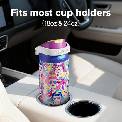Leakproof Insulated Water Bottle with Straw Dual-Sip Water Bottle Bag-Safe Design for Work, Commute & Gym – Keeps Drinks Cold All Day, 24 oz, Clay Grey - Colors B