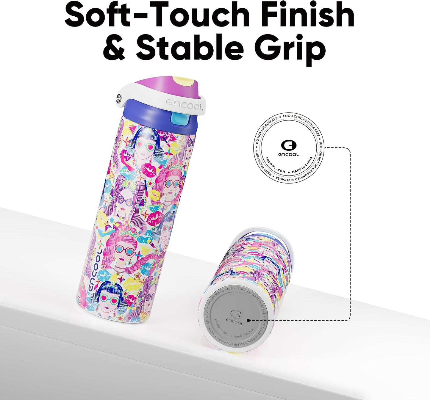 Leakproof Insulated Water Bottle with Straw Dual-Sip Water Bottle Bag-Safe Design for Work, Commute & Gym – Keeps Drinks Cold All Day, 24 oz, Clay Grey - Colors B
