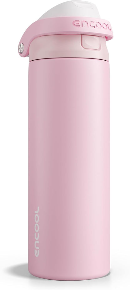Leakproof Insulated Water Bottle with Straw Dual-Sip Water Bottle Bag-Safe Design for Work, Commute & Gym – Keeps Drinks Cold All Day, 24 oz, Clay Grey - Colors B