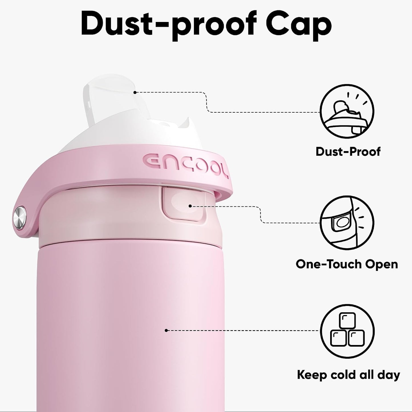 Leakproof Insulated Water Bottle with Straw Dual-Sip Water Bottle Bag-Safe Design for Work, Commute & Gym – Keeps Drinks Cold All Day, 24 oz, Clay Grey - Colors B