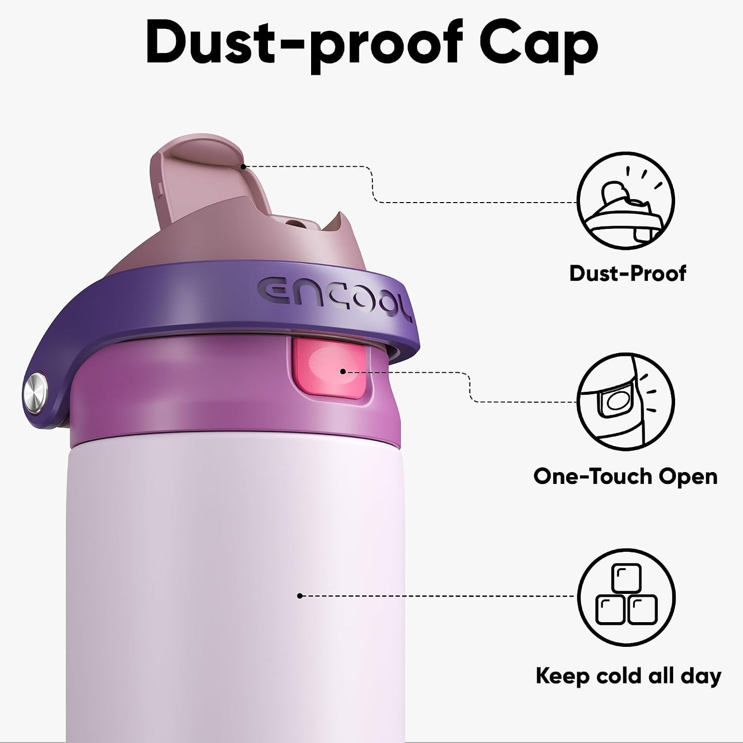 Leakproof Insulated Water Bottle with Straw Dual-Sip Water Bottle Bag-Safe Design for Work, Commute & Gym – Keeps Drinks Cold All Day, 24 oz, Clay Grey - Colors B