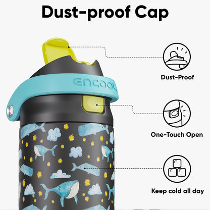 Leakproof Insulated Water Bottle with Straw Dual-Sip Water Bottle Bag-Safe Design for Work, Commute & Gym – Keeps Drinks Cold All Day, 24 oz, Clay Grey - Colors B