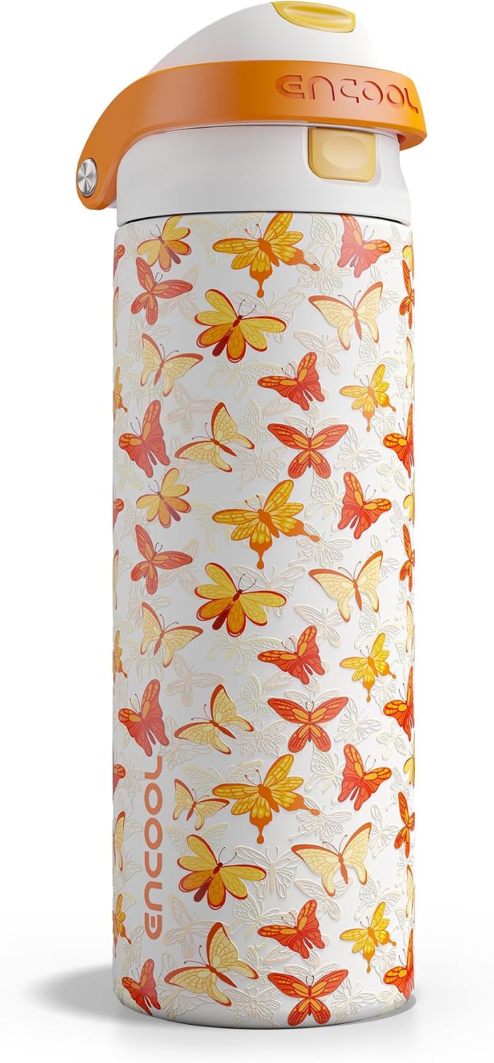 Leakproof Insulated Water Bottle with Straw Dual-Sip Water Bottle Bag-Safe Design for Work, Commute & Gym – Keeps Drinks Cold All Day, 24 oz, Clay Grey - Colors B