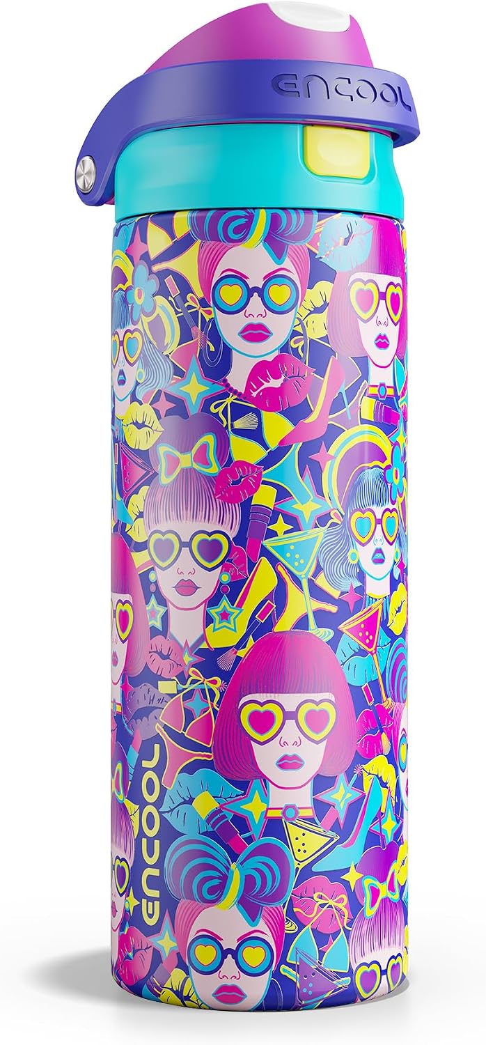 Leakproof Insulated Water Bottle with Straw Dual-Sip Water Bottle Bag-Safe Design for Work, Commute & Gym – Keeps Drinks Cold All Day, 24 oz, Clay Grey - Colors B