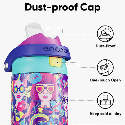 Leakproof Insulated Water Bottle with Straw Dual-Sip Water Bottle Bag-Safe Design for Work, Commute & Gym – Keeps Drinks Cold All Day, 24 oz, Clay Grey - Colors B