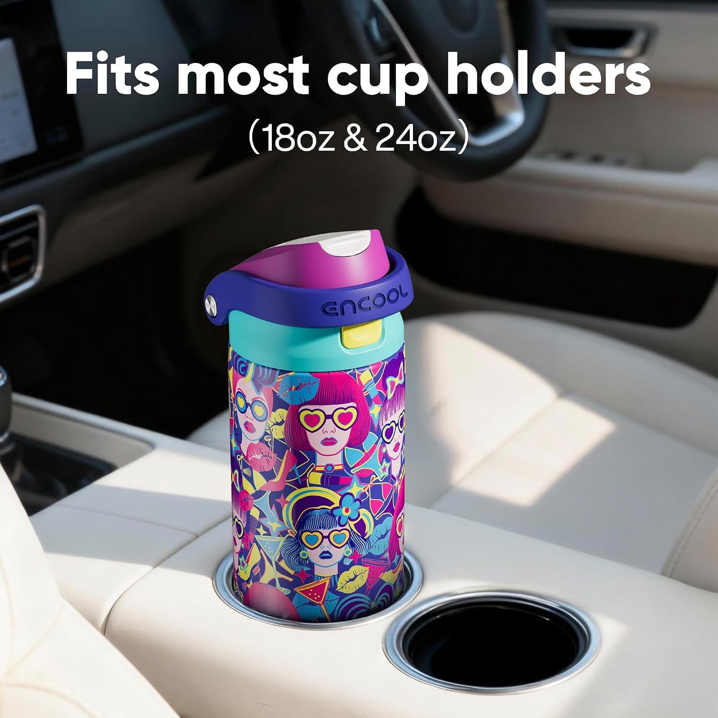 Leakproof Insulated Water Bottle with Straw Dual-Sip Water Bottle Bag-Safe Design for Work, Commute & Gym – Keeps Drinks Cold All Day, 24 oz, Clay Grey - Colors B
