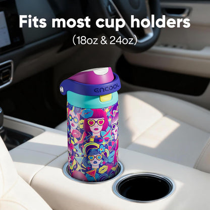 Leakproof Insulated Water Bottle with Straw Dual-Sip Water Bottle Bag-Safe Design for Work, Commute & Gym – Keeps Drinks Cold All Day, 24 oz, Clay Grey - Colors B