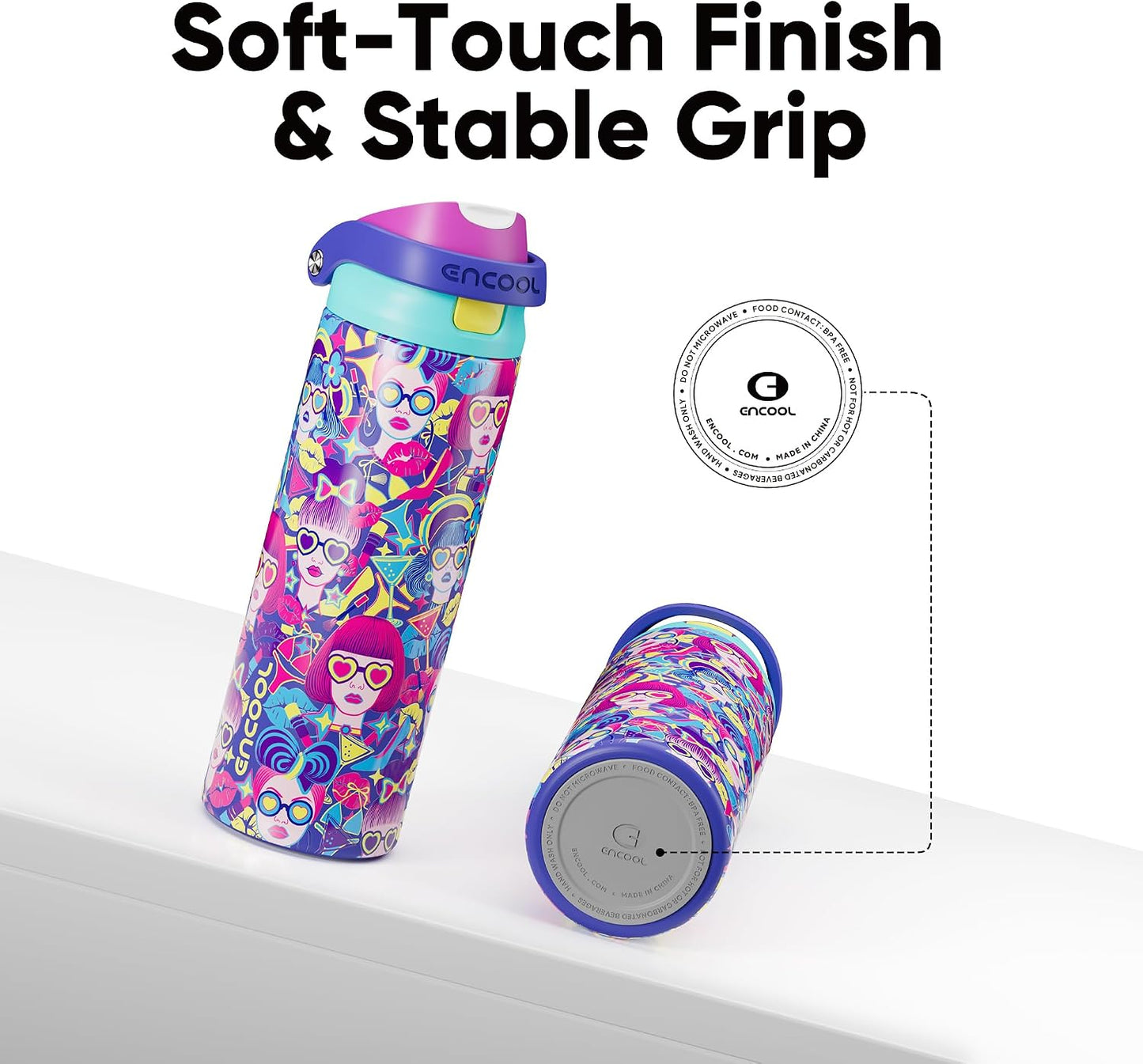 Leakproof Insulated Water Bottle with Straw Dual-Sip Water Bottle Bag-Safe Design for Work, Commute & Gym – Keeps Drinks Cold All Day, 24 oz, Clay Grey - Colors B