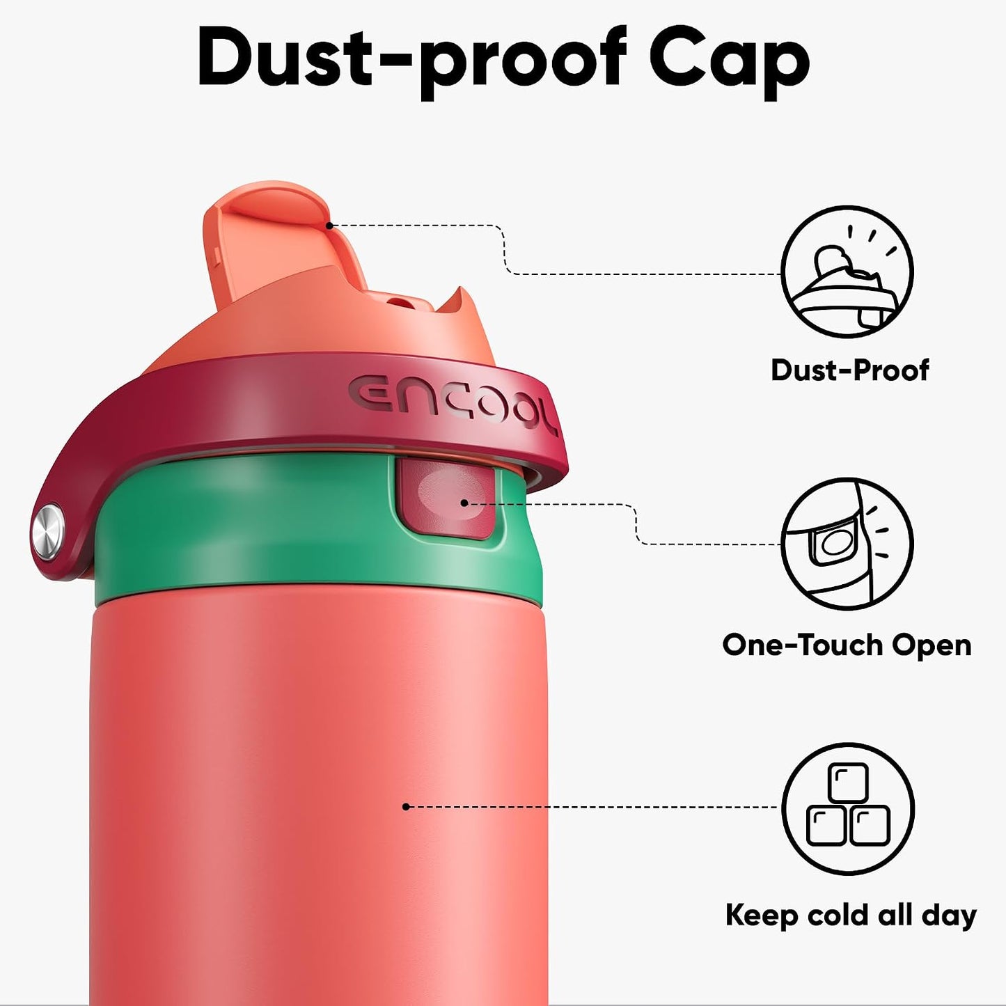 Leakproof Insulated Water Bottle with Straw Dual-Sip Water Bottle Bag-Safe Design for Work, Commute & Gym – Keeps Drinks Cold All Day, 24 oz, Clay Grey - Colors B