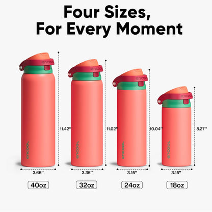 Leakproof Insulated Water Bottle with Straw Dual-Sip Water Bottle Bag-Safe Design for Work, Commute & Gym – Keeps Drinks Cold All Day, 24 oz, Clay Grey - Colors B