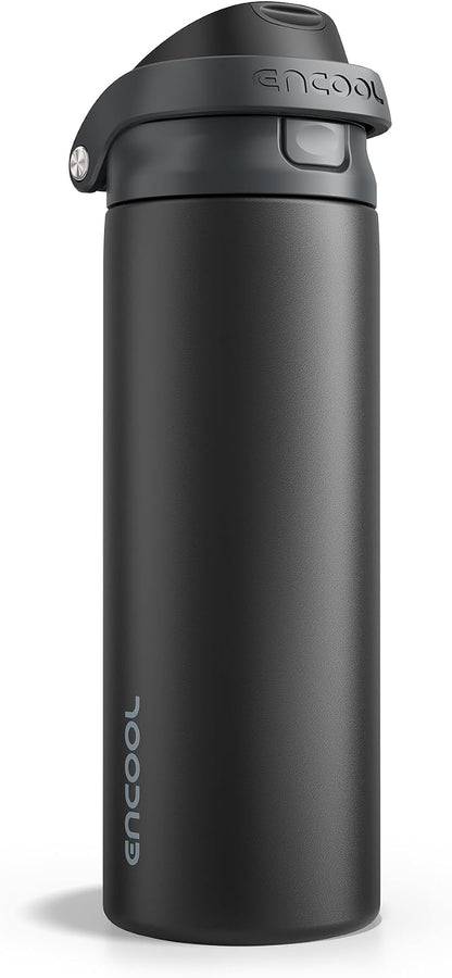 Leakproof Insulated Water Bottle with Straw Dual-Sip Water Bottle Bag-Safe Design for Work, Commute & Gym – Keeps Drinks Cold All Day, 24 oz, Clay Grey - Colors B
