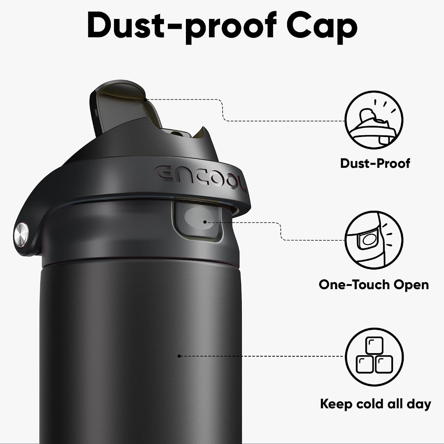 Leakproof Insulated Water Bottle with Straw Dual-Sip Water Bottle Bag-Safe Design for Work, Commute & Gym – Keeps Drinks Cold All Day, 24 oz, Clay Grey - Colors B