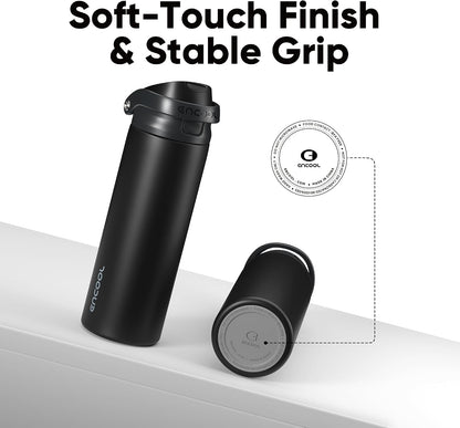 Leakproof Insulated Water Bottle with Straw Dual-Sip Water Bottle Bag-Safe Design for Work, Commute & Gym – Keeps Drinks Cold All Day, 24 oz, Clay Grey - Colors B