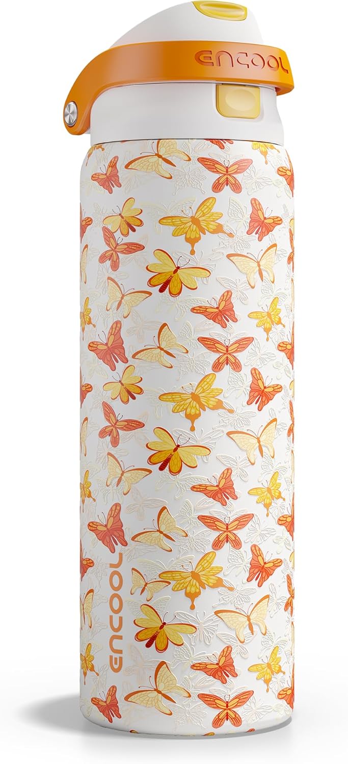 Leakproof Insulated Water Bottle with Straw Dual-Sip Water Bottle Bag-Safe Design for Work, Commute & Gym – Keeps Drinks Cold All Day, 24 oz, Clay Grey - Colors B