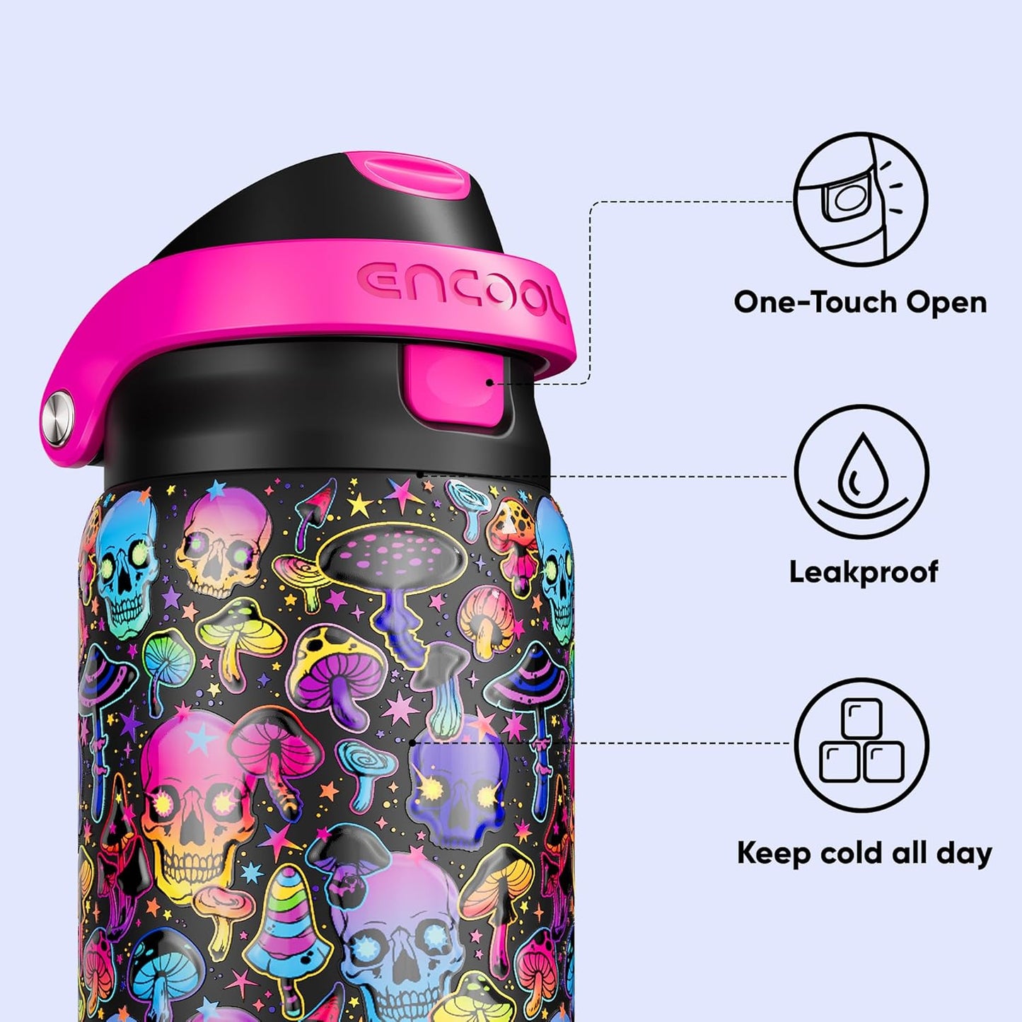 Leakproof Insulated Water Bottle with Straw Dual-Sip Water Bottle Bag-Safe Design for Work, Commute & Gym – Keeps Drinks Cold All Day, 24 oz, Clay Grey - Colors B