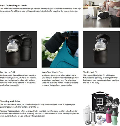 Baby Bottle Warmer Insulated Travel Bottle Bag & Cooler Suitable for Tommee Tippee baby bottles - 2 Count