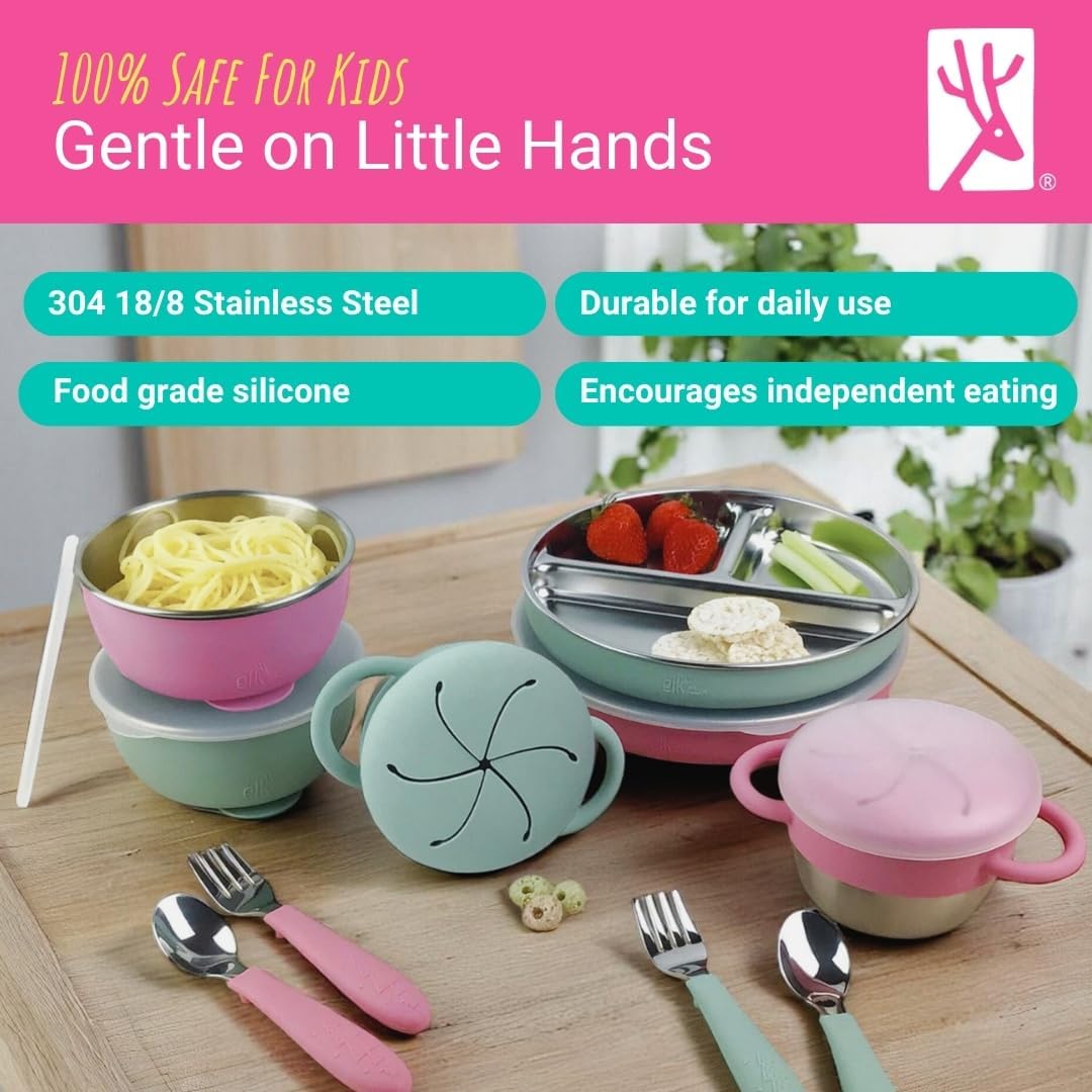 Kids Stainless Steel Mealtime Suction Bundle | 16pc Set
