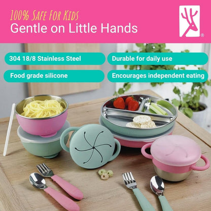 Kids Stainless Steel Mealtime Suction Bundle | 16pc Set