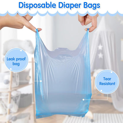 1800 Pcs Baby Disposable Diaper Bags Easy Tie Handle Poop Sacks