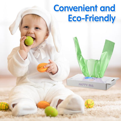 1800 Pcs Baby Disposable Diaper Bags Easy Tie Handle Poop Sacks