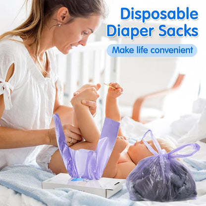 1800 Pcs Baby Disposable Diaper Bags Easy Tie Handle Poop Sacks