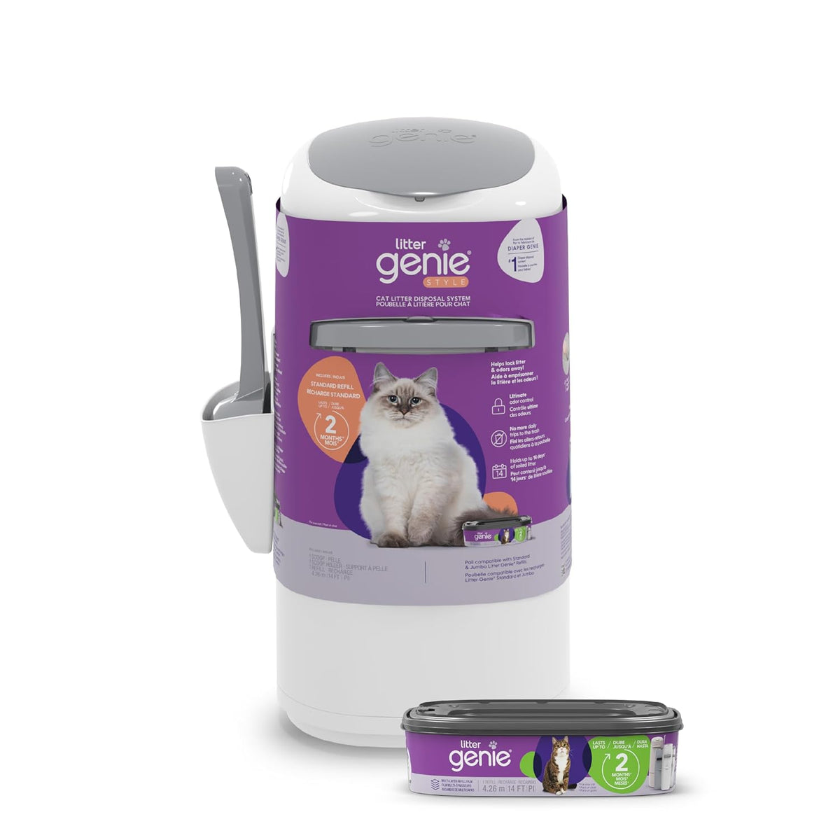 Style Cat Litter Disposal Pail with 14 ft Standard Refill
