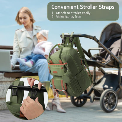 Large Diaper Bag,29L-45L Expandable Diaper Bag Backpack for 2 Kids/Twins Baby Stuff, with Removable Cross Body Bottle Bag for Mom/Dad, Stylish Baby Bag Gift for Boys/Girl-Pink