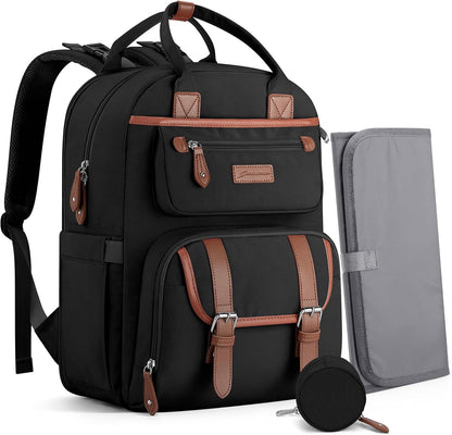 Large Diaper Bag,29L-45L Expandable Diaper Bag Backpack for 2 Kids/Twins Baby Stuff, with Removable Cross Body Bottle Bag for Mom/Dad, Stylish Baby Bag Gift for Boys/Girl-Pink