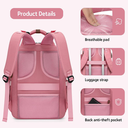 Large Diaper Bag,29L-45L Expandable Diaper Bag Backpack for 2 Kids/Twins Baby Stuff, with Removable Cross Body Bottle Bag for Mom/Dad, Stylish Baby Bag Gift for Boys/Girl-Pink