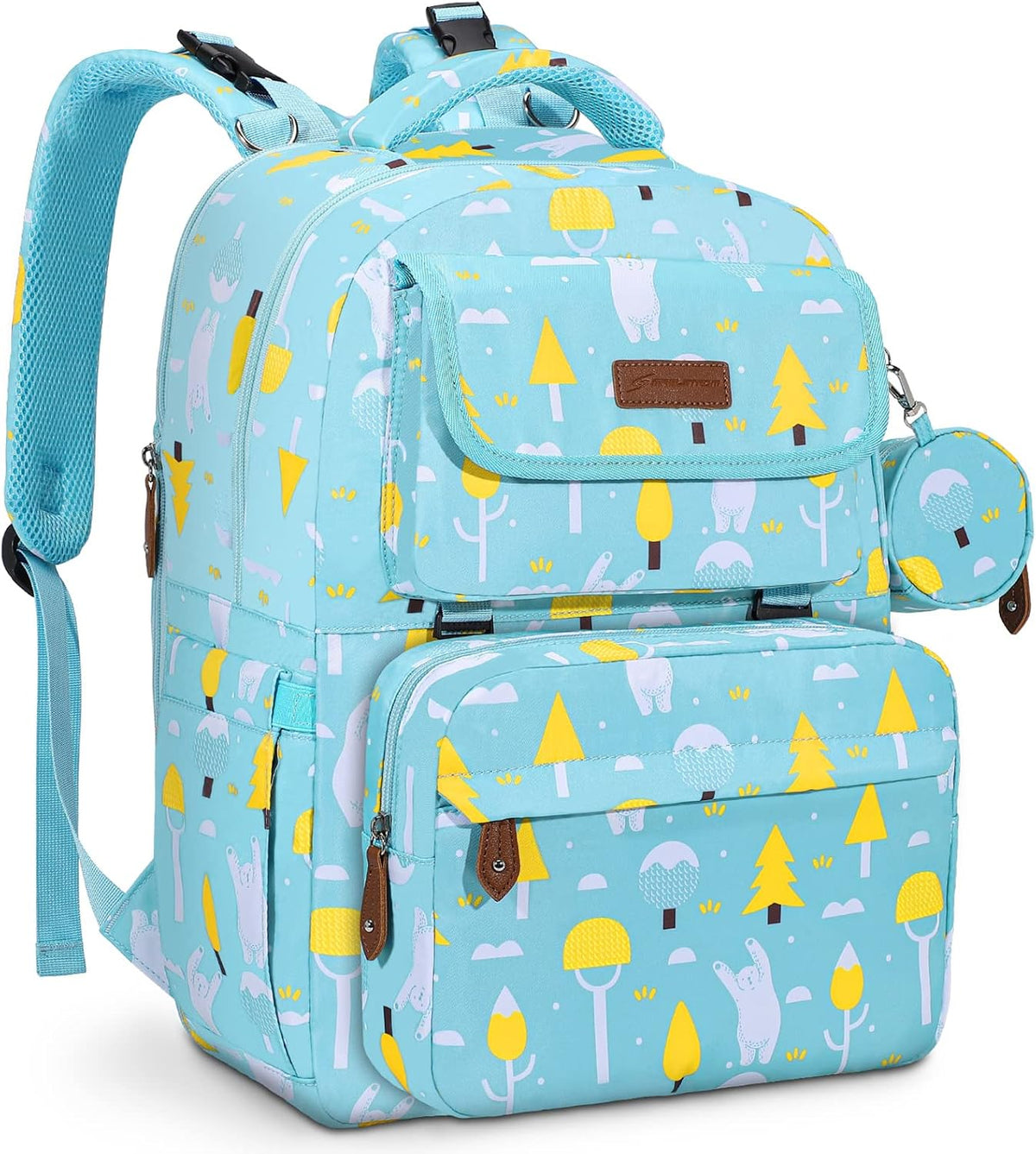 Large Diaper Bag,29L-45L Expandable Diaper Bag Backpack for 2 Kids/Twins Baby Stuff, with Removable Cross Body Bottle Bag for Mom/Dad, Stylish Baby Bag Gift for Boys/Girl-Pink