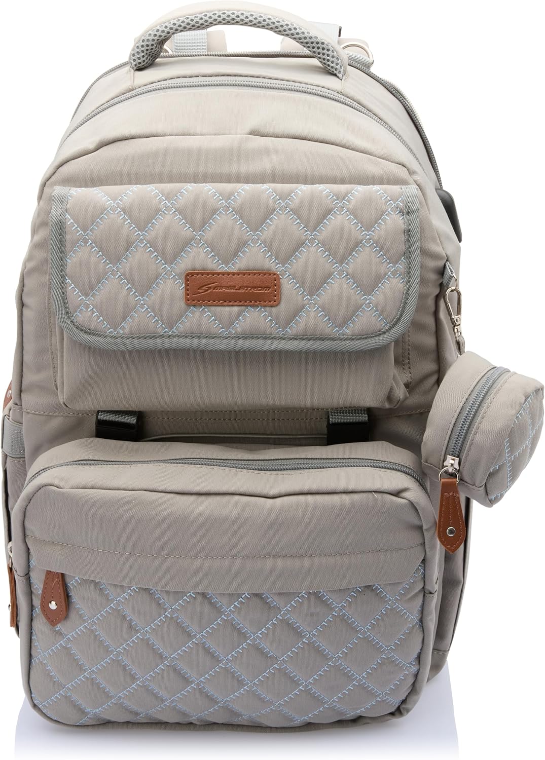 Large Diaper Bag,29L-45L Expandable Diaper Bag Backpack for 2 Kids/Twins Baby Stuff, with Removable Cross Body Bottle Bag for Mom/Dad, Stylish Baby Bag Gift for Boys/Girl-Pink