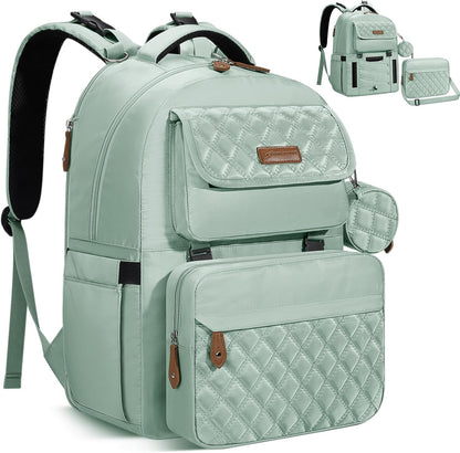 Large Diaper Bag,29L-45L Expandable Diaper Bag Backpack for 2 Kids/Twins Baby Stuff, with Removable Cross Body Bottle Bag for Mom/Dad, Stylish Baby Bag Gift for Boys/Girl-Pink