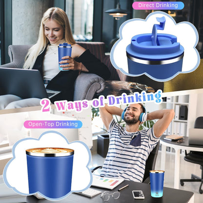 17oz Insulated Travel Coffee Mug with Flip Lid ¨C Leakproof Stainless Steel Insulated Coffee Tumblers, Reusable Coffee Cup for Hot & Cold Drinks, Perfect for Camping & On-the-Go