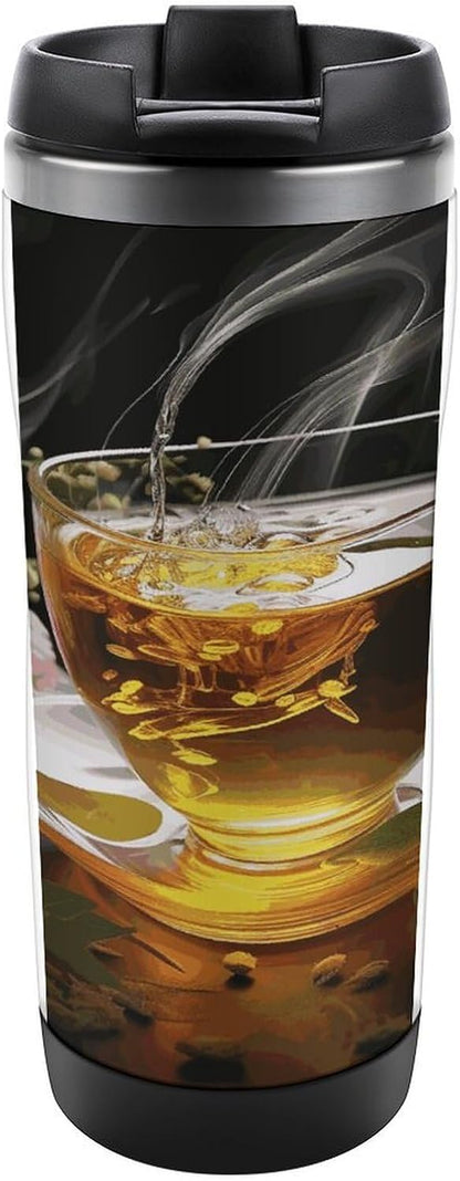 13oz Insulated Travel Coffee Mug Reusable Coffee Cup Water Bottle | Cup of Tea Travel Mug with Leak Proof Lid Double Wall Stainless Steel Coffee Tumbler Personalized Gift