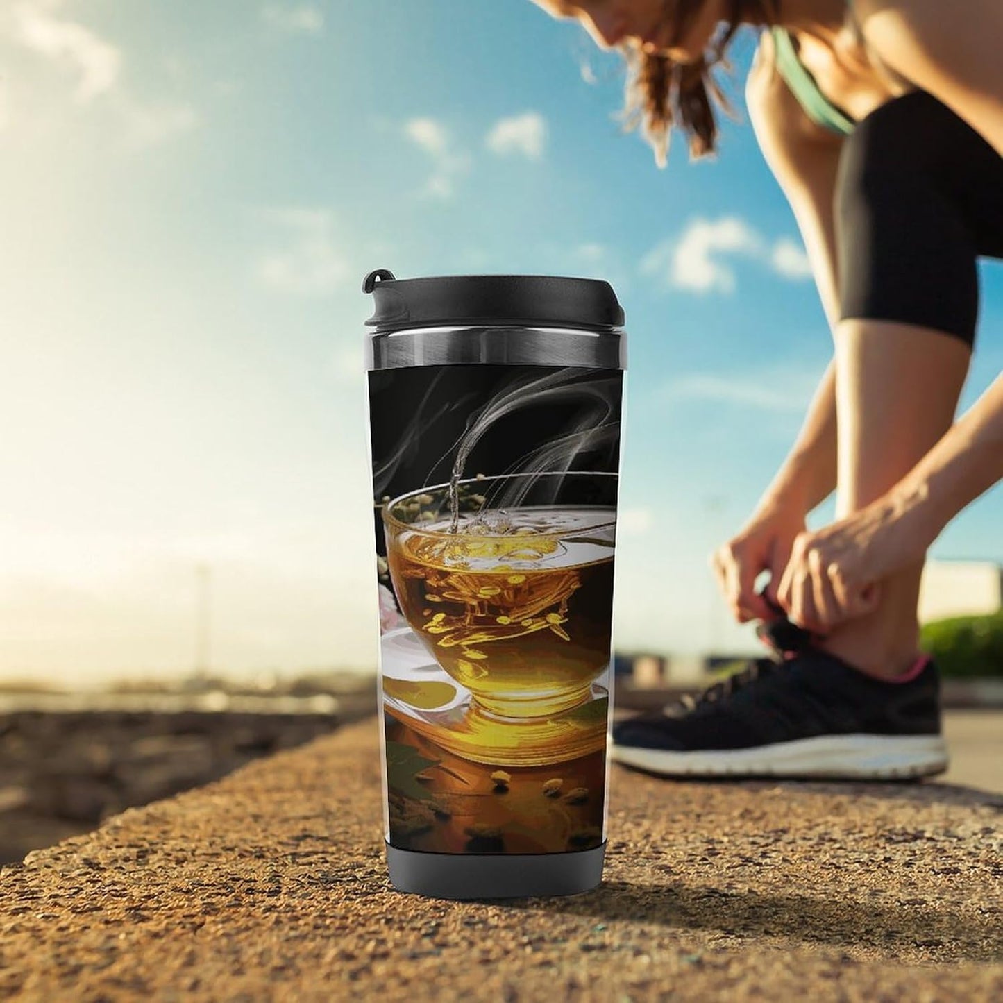 13oz Insulated Travel Coffee Mug Reusable Coffee Cup Water Bottle | Cup of Tea Travel Mug with Leak Proof Lid Double Wall Stainless Steel Coffee Tumbler Personalized Gift